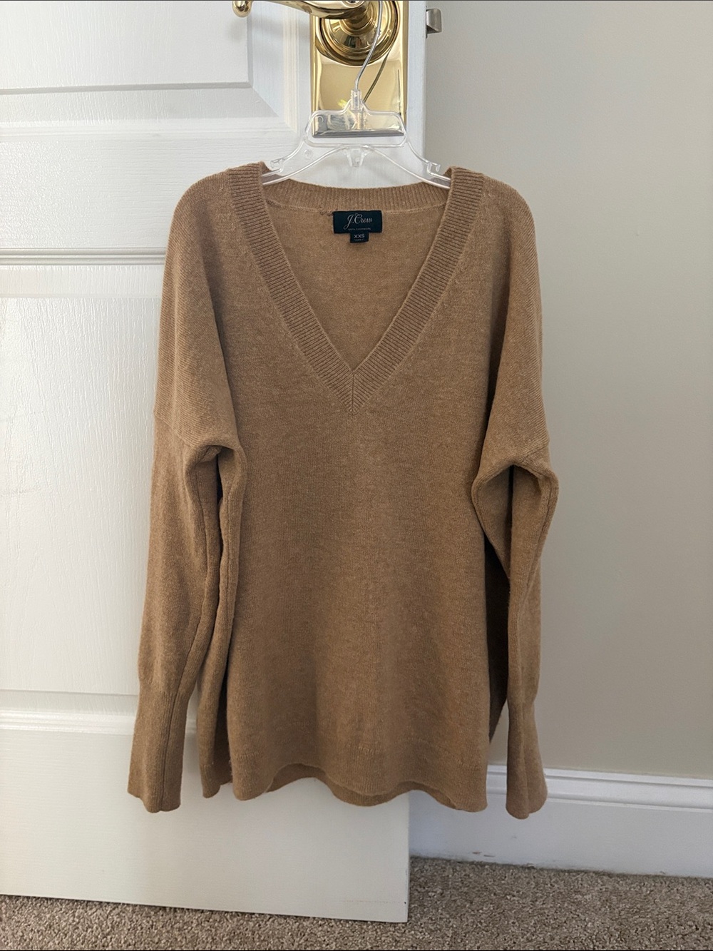 J. Crew Camel-Color V-Neck Sweater